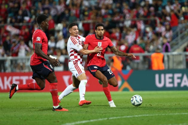Rijeka, Croatia, 3rd October 2026. UEFA Nations League. Matchday 3, Group A3. Croatia v England at Rujevica, Rijeka. Jarell QUANSAH (22). Croatia v England, UEFA Nations League. 
