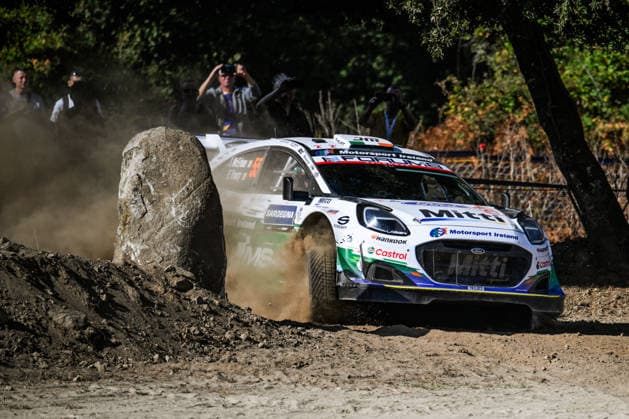 MOTORSPORTS - Rally - WRC, Motorsport Rallye, WM Rally Italia Sardegna Photo by IPA ABACAPRESS.COM89267022 - , 55 Driver Joshua McErlean and co-driver Eoin Treacy of the M Ford World Rally Team, driving the Ford Puma Rally1, are in 3rd place on the third day of the race during the FIA World Rally Championship (WRC) Rally Italia Sardegna 2026 on October 3,Alghero, Sardinia, Italy Italia Italy  Copyright: xIPAxSport ABACAx