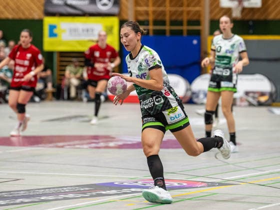 Haruno Sasaki, Frisch Auf Women, age 32, on a fast break, SG Nürtingen Zizishausen vs. Frisch Auf Göppingen, handball, DHB Cup, 2026–2027 season, October 3, 2026, SG Nürtingen Zizishausen vs. Frisch Auf Göppingen, handball, DHB Cup, 2026–2027 season, October 3, 2026, Nürtingen Copyright: xMichaelxSchmidt Eibner-Pressefotx EP_MST