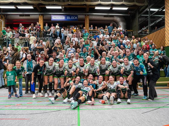 Great celebration among the winners from Frisch Auf Göppingen, SG Nürtingen Zizishausen vs. Frisch Auf Göppingen, Handball, DHB Cup, 2026–2027 season, October 3, 2026 SG Nürtingen Zizishausen vs. Frisch Auf Goeppingen, Handball, DHB Cup, 2026–2027 season, October 3, 2026 Nürtingen Copyright: xMichaelxSchmidt Eibner-Pressefotx EP_MST