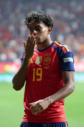 Spain - Czech Republic - UEFA Nations League 2026 27 OVIEDO, SPAIN - OCTOBER 3: Lamine Yamal of Spain celebrates after scoring his team s first goal during the UEFA Nations League 2026 27 group phase match between Spain and Czech Republic at the Carlos Tartiere Stadium on October 3, 2026 in Oviedo, Spain. (Photo by Diego Simon Photo Players Images Magara Press) Oviedo Carlos Tartiere Espana Copyright: xDiegoxSimonx