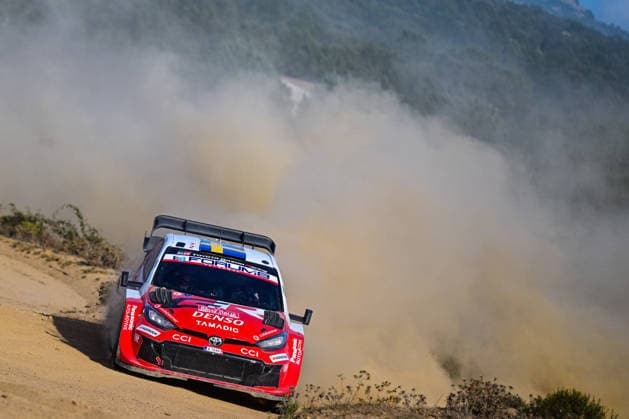 FIA WRC, Motorsport Rallye, WM 2026: Rally Italia Sardegna - Day 3 Oliver Solberg (SWE) and Elliott Edmondson (GBR) on a Toyota GR Yaris Rally1 on a Toyota GR Yaris Rally1 in action during the FIA WRC RALLY ITALIA SARDEGNA in Alghero, Italy on 1-4 October, 2026. Alghero Sardinia Italy  Copyright: xFedericoxManonix originalFilename:manoni-rallyita261003_npZ08.jpg