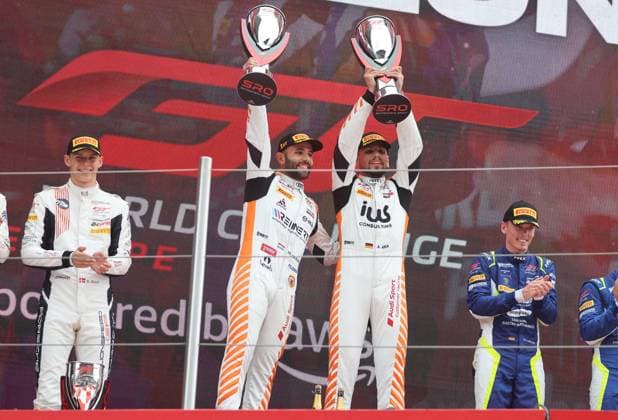 GT World Challenge Europe powered by AWS Barcelona 2026 Dylan Pereira and Alex Aka of Tresor Attempto Racing stand on the podium at the Circuit de Barcelona-Catalunya after winning the GT World Challenge Europe race in Barcelona, Spain, on October 3, 2026. Barcelona Barcelona Spain  Copyright: xUrbanandsportx originalFilename:valls-gtworldc261103_nphYj.jpg