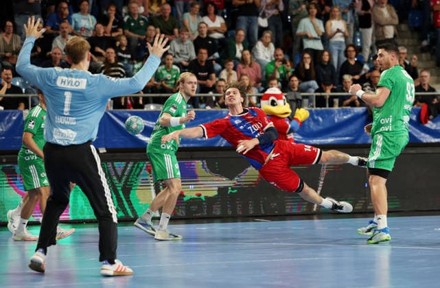 October 3, 2026, Germany, Bietigheim: Handball SG BBM Bietigheim vs. Berliner Füchse, Fynn Luca Nicolaus (BBM), Center