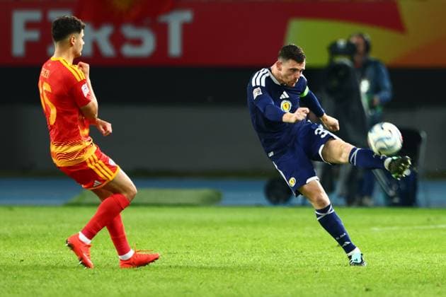 Andy Robertson of Scotland in action. North Macedonia v Scotland, UEFA Nations League, Football, Nacionalna Arena Tose Proeski, Skopje, North Macedonia - 03 Oct 2026Skopje Nacionalna Arena Tose Proeski North Macedonia  Copyright: xNikolaxKrstic Shutterstockx 17184131fr