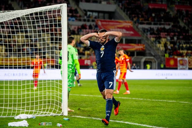 John McGinn seen celebrating after scoring goal during UEFA Nations League Division B game between National Teams of North Macedonia an Scotland (Jacek Prondzynski Ball Raw Images) Skopje North Macedonia, Skopje North Macedonia Copyright: xJacekxProndzynskix jacekprondzynski_northmacedonia_scotland_2627_023