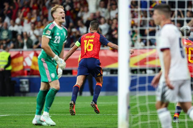 October 3, 2026, Oviedo, Asturias, Spain: Rodri of Spain celebrates after scoring his team s second goal during the UEFA Nations League 2026 27 group phase match between Spain and Czech Republic at Carlos Tartiere stadium on October 03, 2026, in Oviedo, Spain. Oviedo Spain - ZUMAa181 20261003_zaa_a181_103 Copyright: xIrinaxR.xHx