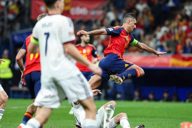 October 3, 2026, Oviedo, Asturias, Spain: Rodri of Spain celebrates after scoring his team s second goal during the UEFA Nations League 2026 27 group phase match between Spain and Czech Republic at Carlos Tartiere stadium on October 03, 2026, in Oviedo, Spain. Spain V Czech Republic - UEFA Nations League 2026 27 Group A3 MD3  - ZUMAa181 20261003_zaa_a181_107 Copyright: xIrinaxR.xHx