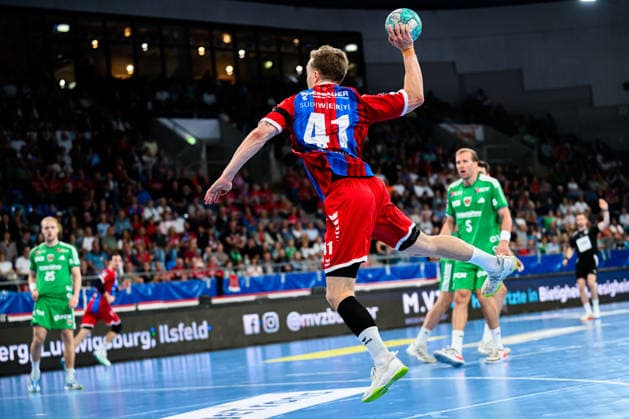 Bietigheim HBL 26 27 SG BBM Bietigheim Fuechse Berlin Till Hermann Bietigheim Bietigheim-Bissingen Egetrans Arena Baden-Württemberg Germany