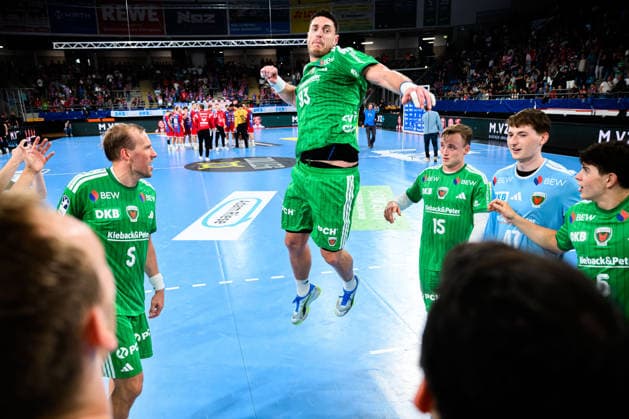 Bietigheim HBL 26 27 SG BBM Bietigheim Fuechse Berlin Mijajlo Marsenic Berlin Bietigheim Bissingen Egetrans Arena Baden-Württemberg Germany