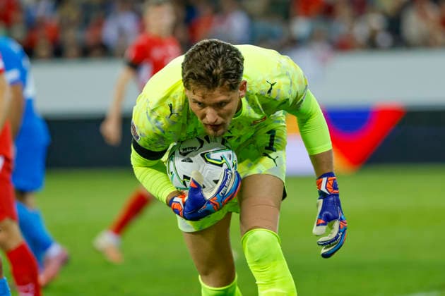 Gregor Kobel Switzerland, 01, Switzerland, UEFA, Nations League, Matchday 3, Switzerland vs. Slovenia, October 3, 2026, Lucerne Swissporarena, Switzerland Copyright: xGrantxHubbsx