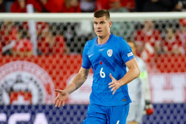 Jaka Bijol, Slovenia, 06, Facial Expressions, Emotion, Switzerland, UEFA, Nations League, Matchday 3, Switzerland vs. Slovenia, October 3, 2026, Lucerne Swissporarena, Switzerland Copyright: xGrantxHubbsx