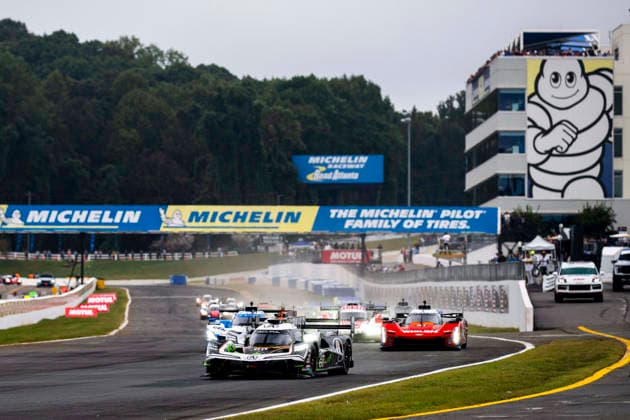 AUTO - IMSA - PETIT LE MANS 2026 60 BLOMQVIST Tom (gbr), BRAUN Colin (usa), DIXON Scott (nzl), Acura Meyer Shank Racing with Curb-Agajanian, Acura ARX-06, action, 93 PALOU Alex (esp), YELLOLY Nick (gbr), VAN DER ZANDE Renger (nld), Acura Meyer Shank Racing with Curb-Agajanian, Acura ARX-06, action, start of the race, depart, during the 2026 Motul Petit Le Mans, 11th round of the 2026 IMSA WeatherTech SportsCar Championship, from October 1 to 3, 2026 on the Michelin Raceway Road Atlanta in Braselton, Georgia, United States of America - BraseltonUnited States Copyright: xFabrizioxBoldonix