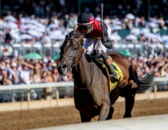 October 3, 2026, Lexington, Ky, USA: Evanescence (4) ridden by Jose Ortiz wins the Thoroughbred Club of America Stakes (Grade 2) on Coolmore Turf Mile Day at Keeneland in Lexington, Kentucky on October 3, 2026. Eclipse Sportswire CSM Lexington USA - ZUMAcs17 20261003_faf_cs17_050 Copyright: xCaseyxLaughterx