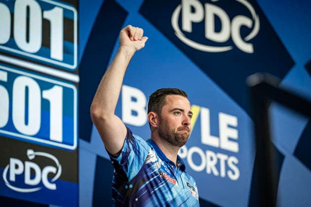 RECORD DATE NOT STATED 3rd October 2026; Mattioli Arena, Leicester, England; PDC World Grand Prix Darts Day 6; Luke Humphries arrives on stage for his semi final match against James Wade GodfreyxPitt