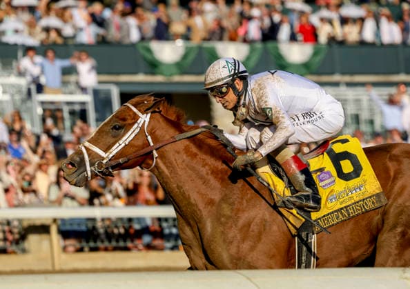 October 3, 2026, Lexington, Ky, USA: American History (6) ridden by John Velazquez wins the Claiborne Breeders Futurity (Grade 1) at Keeneland in Lexington, Kentucky on October 3, 2026. Eclipse Sportswire CSM Lexington USA - ZUMAcs17 20261003_faf_cs17_163 Copyright: xCandicexChavezx