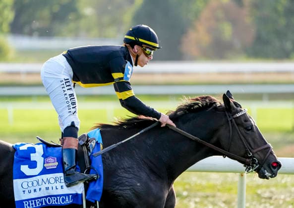 October 3, 2026, Lexington, Ky, USA: Rhetorical (3) ridden by Irad Ortiz, Jr. wins the Coolmore Turf Mile Stakes (Grade 1) at Keeneland in Lexington, Kentucky on October 3, 2026. Eclipse Sportswire CSM Lexington USA - ZUMAcs17 20261003_faf_cs17_139 Copyright: xJessicaxMorganx
