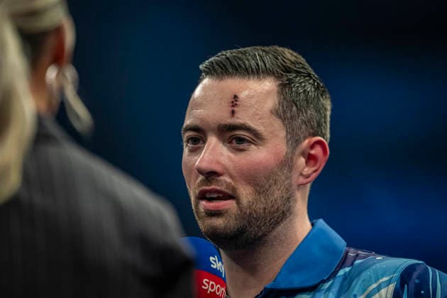 RECORD DATE NOT STATED 3rd October 2026; Mattioli Arena, Leicester, England; PDC World Grand Prix Darts Day 6; Luke Humphries is interviewed by Sky Sports presenter Emma Paton after his victory over James Wade in the semi final GodfreyxPitt