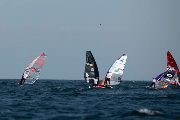 PWA Citroën World Windsurfing Tour Sylt 2026 Day 8 Slalom Foil Men Sylt Westerland, October 3, 2026 William Huppert Slalom Foil Men, FRA330 Bob van de Burgt Slalom Foil Men, Netherlands, NED 737 Thijs Hanemaaijer Slalom Foil Men, Netherlands, NED 107 PWA Citroën World Windsurfing Tour Sylt 2026 Day 8 Slalom Foil Men on October 3, 2026, off Brandenburger Beach, motorboat on Sylt, Westerland, Germany Copyright: xBEAUTIFULxSPORTS AndreasxDickx