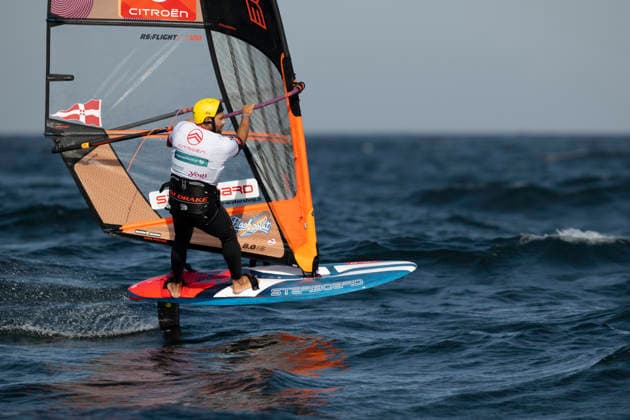 PWA Citroën World Windsurfing Tour Sylt 2026 Day 8 Slalom Foil Men Sylt Westerland, October 3, 2026 Matteo Iachino Slalom Foil Men, Italy, ITA 140 PWA Citroën World Windsurfing Tour Sylt 2026 Day 8 Slalom Foil Men on October 3, 2026, off Brandenburger Beach, motorboat on Sylt, Westerland, Germany Copyright: xBEAUTIFULxSPORTS AndreasxDickx