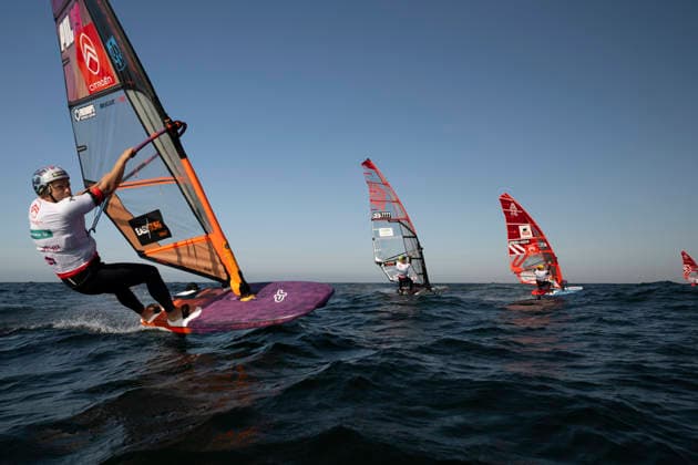 PWA Citroën World Windsurfing Tour Sylt 2026 Day 8 Slalom Foil Men Sylt Westerland, October 3, 2026 Maciek Rutkowski Slalom Foil Men, Poland, POL 23 Noah Vinther Slalom Foil Men, Denmark, DEN 7777 Fabian Wolf Slalom Foil Men, Germany, GER 404 PWA Citroën World Windsurfing Tour Sylt 2026 Day 8 Slalom Foil Men on October 3, 2026, off Brandenburger Beach, motorboat on Sylt, Westerland, Germany Copyright: xBEAUTIFULxSPORTS AndreasxDickx