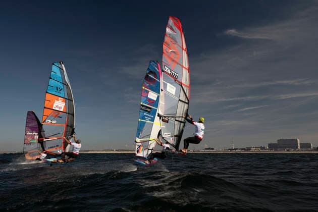 PWA Citroën World Windsurfing Tour Sylt 2026 Day 8 Slalom Foil Men Sylt Westerland, October 3, 2026 Pierre Macquaert Slalom Foil Men, France, FRA 945 Bruno Martini, Slalom Foil Men, Italy, ITA 160 Sem Stroosma, Slalom Foil Men, Argentina, NED 450 Noah Vinther Slalom Foil Men, Denmark, DEN 7777 PWA Citroën World Windsurfing Tour Sylt 2026 Day 8 Slalom Foil Men on October 3, 2026, off Brandenburger Beach, motorboat on Sylt, Westerland, Germany Copyright: xBEAUTIFULxSPORTS AndreasxDickx