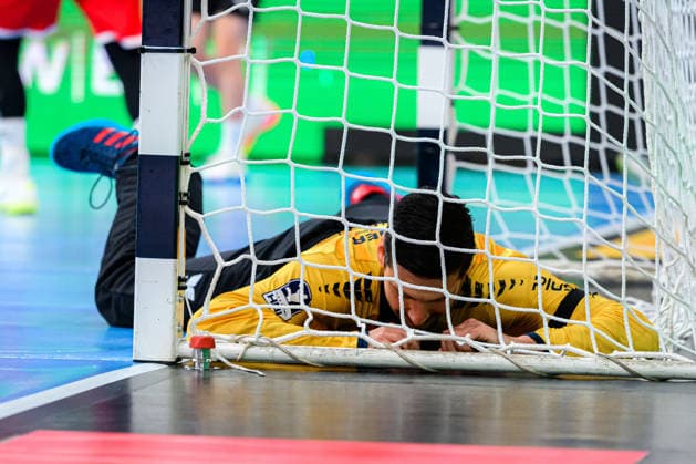Bietigheim HBL 26 27 SG BBM Bietigheim Fuechse Berlin Goalkeeper Martin Tomovski Bietigheim Bietigheim Bissingen Egetrans Arena Baden-Württemberg Germany