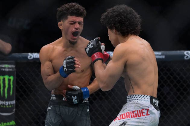 October 3, 2026, Salt Lake City, Utah, USA: IMANOL RODRIGUEZ defeated ALDEN CORIA by TKO (body kick) at 3:11 of Round 1 during UFC 332 at the Delta Arena in Utah. Salt Lake City USA - ZUMAo117 20261003_zsp_o117_087 Copyright: xMikaelxOnax