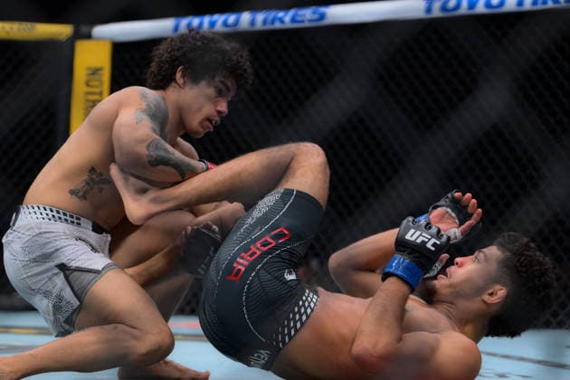 October 3, 2026, Salt Lake City, Utah, USA: IMANOL RODRIGUEZ defeated ALDEN CORIA by TKO (body kick) at 3:11 of Round 1 during UFC 332 at the Delta Arena in Utah. Salt Lake City USA - ZUMAo117 20261003_zsp_o117_078 Copyright: xMikaelxOnax