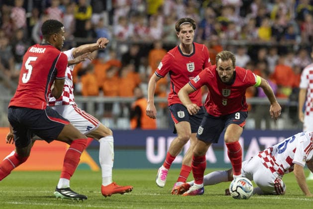 Croatia v England - UEFA Nations League RIJEKA, CROATIA - OCTOBER 03: Harry Kane (9) of England in action during UEFA Nations League, League A, Group A3 soccer match at Stadion HNK Rijeka in Rijeka, Croatia on October 03, 2026. Stringer Anadolu Grad Zagreb Croatia. Editorial use only. Please get in touch for any other usage.  Copyright: x2026xAnadoluxStringerx