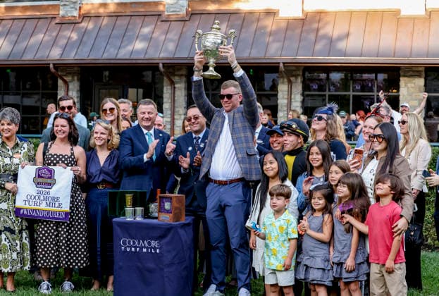 October 3, 2026, Lexington, Ky, USA: Rhetorical (3) ridden by Irad Ortiz, Jr. wins the Coolmore Turf Mile Stakes (Grade 1) at Keeneland in Lexington, Kentucky on October 3, 2026. Eclipse Sportswire CSM Lexington USA - ZUMAcs17 20261003_faf_cs17_274 Copyright: xTimxSudduthx