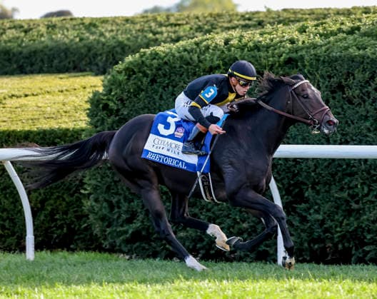 October 3, 2026, Lexington, Ky, USA: Rhetorical (3) ridden by Irad Ortiz, Jr. wins the Coolmore Turf Mile Stakes (Grade 1) at Keeneland in Lexington, Kentucky on October 3, 2026. Eclipse Sportswire CSM Lexington USA - ZUMAcs17 20261003_faf_cs17_278 Copyright: xTimxSudduthx