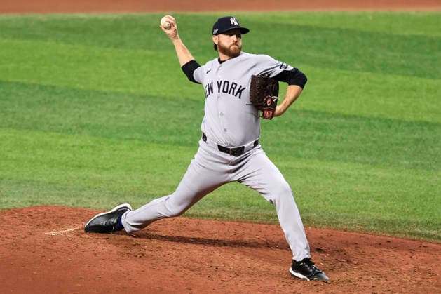 October 3, 2026, St. Petersburg, Florida, USA: New York Yankees pitcher Paul Blackburn (58) delivers a pitch in the seventh inning of game one of the ALDS for the 2026 MLB, Baseball Herren, USA Playoffs against the Tampa Bay Rays on October 3, 2026 at Tropicana Field. The Rays beat the Yankees 1-0. St. Petersburg USA - ZUMAh180 20261003_zsp_h180_108 Copyright: xKimxHukarix