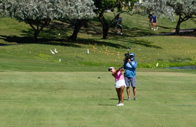 October 3, 2026, Honolulu, Hawaii, USA: CAROLINA MELGRATI makes an approach shot from the 7th fairway during Round 3 of the 2026 Lotte Championship at Hoakalei Country Club, Ewa Beach, Hawaii, USA. Honolulu USA - ZUMAm310 20261003_zsp_m310_037 Copyright: xElliotxMilesx