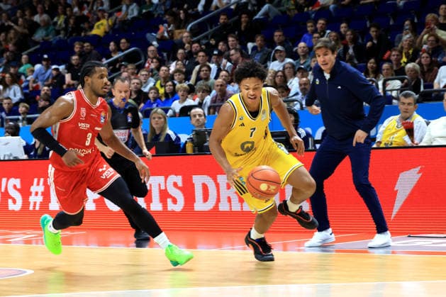 October 3, 2026, Germany, GER, DEU, Basketball, 1st Bundesliga, Day 1, 2026–2027 Season, Berlin, ALBA Berlin vs. Bamberg, Jack Kayil (ALBA Berlin) 7, Head Coach Pedro Calles (ALBA Berlin), Jordan Wright (Bamberg) 3, nordphoto GmbH, Engler Berlin, Uber Arena, Berlin, Germany Copyright: xNordphotox xEnglerx