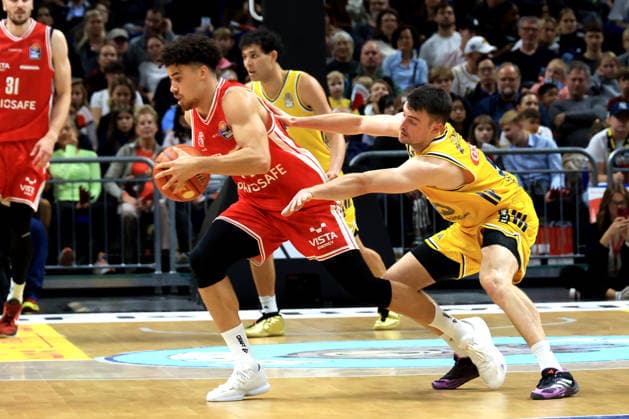 October 3, 2026, Germany, GER, DEU, Basketball, 1st Bundesliga, Day 1, 2026–2027 Season, Berlin, ALBA Berlin vs. Bamberg, JONAS MATTISSECK (ALBA Berlin 9), Joshua Obiesie (Bamberg 77), nordphoto GmbH, Engler Berlin, Uber Arena Berlin, Germany Copyright: xNordphotox xEnglerx