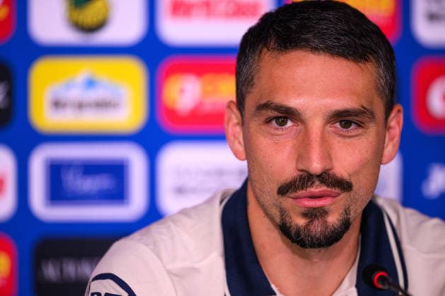 October 4, 2026: Nicolae Stanciu of the Romanian men’s national soccer team at a press conference on October 4, 2026 in Bucharest. Photo by Ludvig Thunman, BILDBYRAN. Code: LT LT0825. soccer, football, fotball, Nations League, UEFA Nations League, press conference, Romania, bbeng, soccer, football, fotball, Nations League, UEFA Nations League, press conference, Romaniabbeng Copyright: LUDVIGxTHUNMAN BB261004LT001