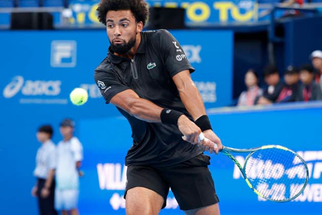 October 4, 2026, Tokyo, Japan: Arthur Fils (France) returns a shot against Valentin Vacherot (Monaco) during their quarterfinal match at the Kinoshita Group Japan Open Tennis Championships at Ariake Colosseum in Tokyo. The tournament runs from September 29 to October 6. Vacherot won 7-5, 4-6, 6-4. Tokyo Japan - ZUMAm191 20261004_aap_m191_124 Copyright: xRodrigoxReyesxMarinx