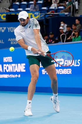 October 4, 2026, Tokyo, Japan: Valentin Vacherot (Monaco) returns a shot against Arthur Fils (France) during their quarterfinal match at the Kinoshita Group Japan Open Tennis Championships at Ariake Colosseum in Tokyo. The tournament runs from September 29 to October 6. Vacherot won 7-5, 4-6, 6-4. Tokyo Japan - ZUMAm191 20261004_aap_m191_098 Copyright: xRodrigoxReyesxMarinx