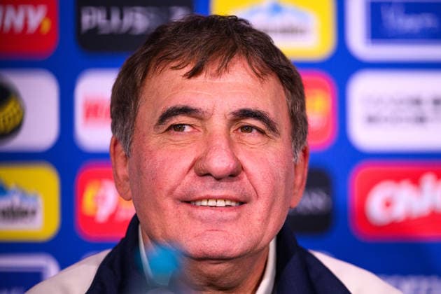 October 4, 2026: Head coach Gheorghe Hagi of the Romanian men’s national soccer team at a press conference on October 4, 2026 in Bucharest. Photo by Ludvig Thunman, BILDBYRAN, code LT LT0825: soccer, football, Fotball Nations League, UEFA Nations League, press conference, Romania, bbeng, soccer, football, Fotball Nations League, UEFA Nations League, press conference, Romaniabbeng Copyright: LUDVIGxTHUNMAN BB261004LT009