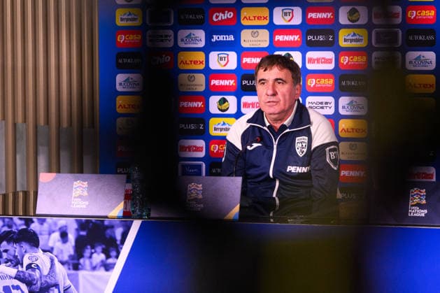 October 4, 2026: Head coach Gheorghe Hagi of the Romanian men’s national soccer team at a press conference on October 4, 2026 in Bucharest. Photo by Ludvig Thunman, BILDBYRAN. Code: LT LT0825. soccer, football, Fotball Nations League, UEFA Nations League, press conference, Romania, bbeng, soccer, football, Fotball Nations League, UEFA Nations League, press conference, Romaniabbeng Copyright: LUDVIGxTHUNMAN BB261004LT006