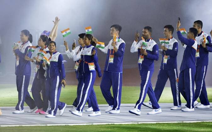 Aichi-Nagoya Asian Games: Closing ceremony Indian athletes march during the closing ceremony of the Aichi-Nagoya Asian Games at Mizuho Park Athletic Stadium in Nagoya, central Japan, on Oct. 4, 2026.  A14AA0005629993P