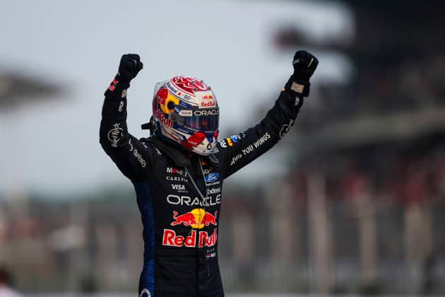 F1 - BAHRAIN GRAND PRIX IN MALAYSIA 2026 VERSTAPPEN Max (nld), Red Bull Racing Ford RB22, portrait celebrating his win during the 2026 Formula 1 Bahrain Grand Prix in Malaysia, 16th round of the 2026 Formula One World Championship, WM, Weltmeisterschaft from October 2 to 4, 2026 on the Sepang International Circuit, in Sepang, Malaysia - SepangMalaysia  Copyright: xXavixBonillax
