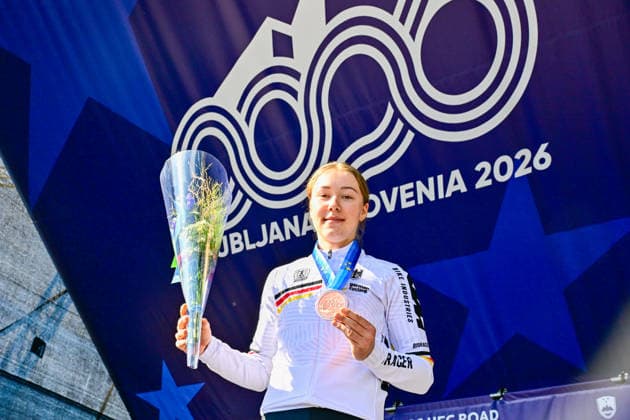 Klara DWORATZEK 3rd Place Road Race Women Juniors UEC Road European Championships 2026 Klara DWORATZEK Germany Third Place Bronze Road Race Women Juniors 66 km October 4, 2026 UEC Road Cycling European Championships 2026 Official 2026 UEC Road European Championships from October 2 to 7, 2026, in Ljubljana and Å enÄ u008Dur, Slovenia