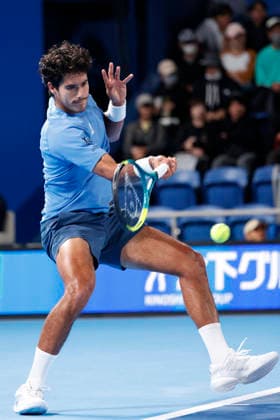 October 4, 2026, Tokyo, Japan: Adolfo Daniel Vallejo (Paraguay) returns a shot against Jiri Lehecka (Czechia) during their quarterfinal match at the Kinoshita Group Japan Open Tennis Championships at Ariake Colosseum in Tokyo. The tournament runs from September 29 to October 6. Lehecka won 6-1, 6-1. Tokyo Japan - ZUMAm191 20261004_aap_m191_148 Copyright: xRodrigoxReyesxMarinx