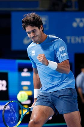 October 4, 2026, Tokyo, Japan: Adolfo Daniel Vallejo (Paraguay) reacts against Jiri Lehecka (Czechia) during their quarterfinal match at the Kinoshita Group Japan Open Tennis Championships at Ariake Colosseum in Tokyo. The tournament runs from September 29 to October 6. Lehecka won 6-1, 6-1. Tokyo Japan - ZUMAm191 20261004_aap_m191_153 Copyright: xRodrigoxReyesxMarinx