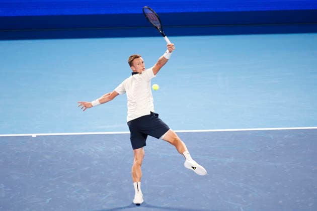October 4, 2026, Tokyo, Japan: Jiri Lehecka (Czechia) returns a shot against Adolfo Daniel Vallejo (Paraguay) during their quarterfinal match at the Kinoshita Group Japan Open Tennis Championships at Ariake Colosseum in Tokyo. The tournament runs from September 29 to October 6. Lehecka won 6-1, 6-1. Tokyo Japan - ZUMAm191 20261004_aap_m191_155 Copyright: xRodrigoxReyesxMarinx