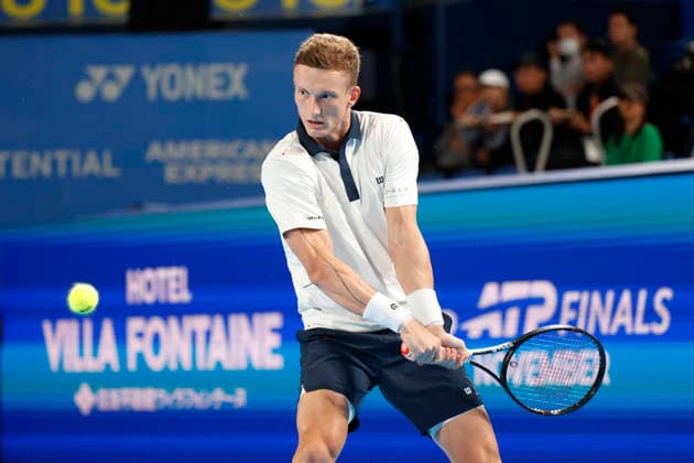 October 4, 2026, Tokyo, Japan: Jiri Lehecka (Czechia) returns a shot against Adolfo Daniel Vallejo (Paraguay) during their quarterfinal match at the Kinoshita Group Japan Open Tennis Championships at Ariake Colosseum in Tokyo. The tournament runs from September 29 to October 6. Lehecka won 6-1, 6-1. Tokyo Japan - ZUMAm191 20261004_aap_m191_159 Copyright: xRodrigoxReyesxMarinx