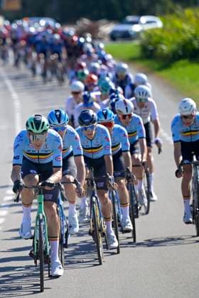 UEC 2026 Road European Championships Ljubljana 04 10 2026 LJUBLJANA, SLOVENIA - OCTOBER 04 : De Pestel Sander (BEL) leading the peloton during the Men Elite cycling road race at the 2026 UEC Road European Championships Ljubljana, an UCI Continental Championships cycling race of 196,3 km with start in Ljubljana and finish in Sencur on October 4, 2026 in Ljubljana, Slovenia, 04 10 2026 Ljubljana Slovenia  Copyright: xIvanxBenedettox