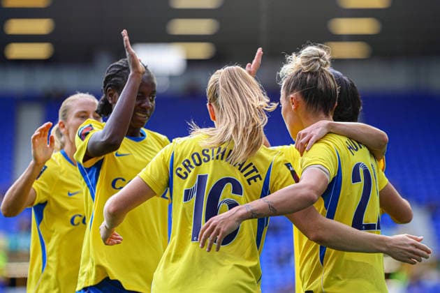 LIVERPOOL, ENGLAND - October 4: Goal. Oceane Hurtre of Birmingham City celebrates scoring during the Barclays Womens Super League game between Everton and Birminghan City at Goodison Park on October 4, 2026 in Liverpool, England. (Photo by Natalie Mincher Sports Press Photo SPP) Copyright: xNataliexMincher SPPx Sportspressphoto_SPR245331